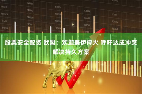 股票安全配资 欧盟：欢迎美伊停火 呼吁达成冲突解决持久方案
